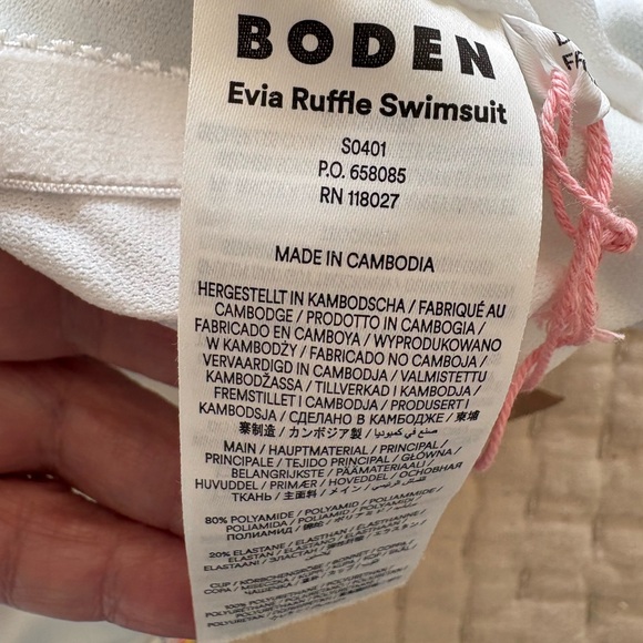 Boden swimsuit NWT US 10 Evia Ruffle swimsuit bathing suit 1 piece S0401 - Picture 8 of 12